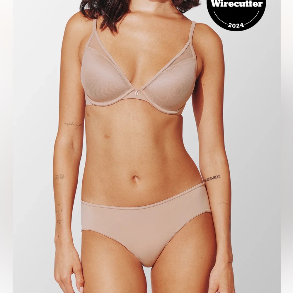 Thirdlove 24/7 Classic Uplift Plunge Bra Taupe 36B1/2